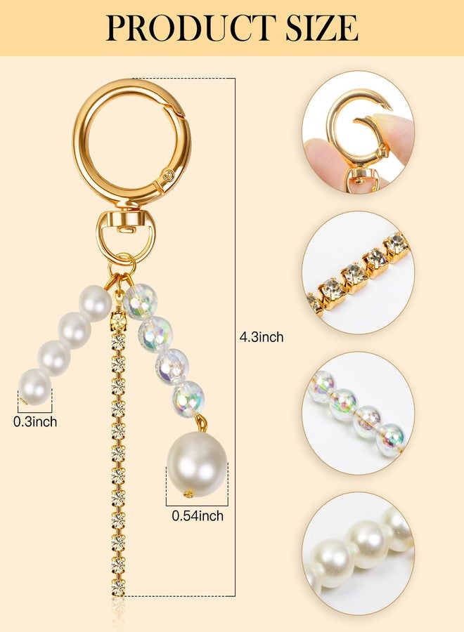JIMYICLR Gold Beach Bag Keychain Starfish Pearl Seashell Purse Charms for Handbags Cute Bag Charm Accessories for Women - Image 3